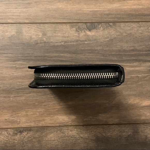 ❌SOLD❌ Saint Laurent Black Crocodile-Embossed Leather Zip-Around Long Wallet - Picture 6 of 14